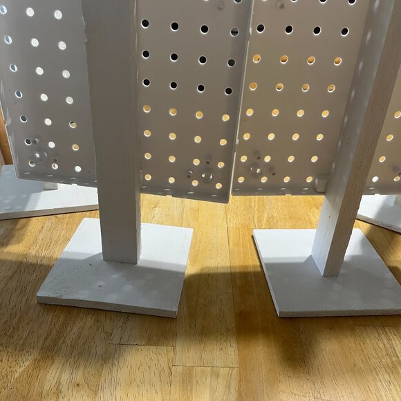 4 pc Handmade Tabletop Display w/Plastic Pegboard on Wooden Stand - Picture 9 of 10